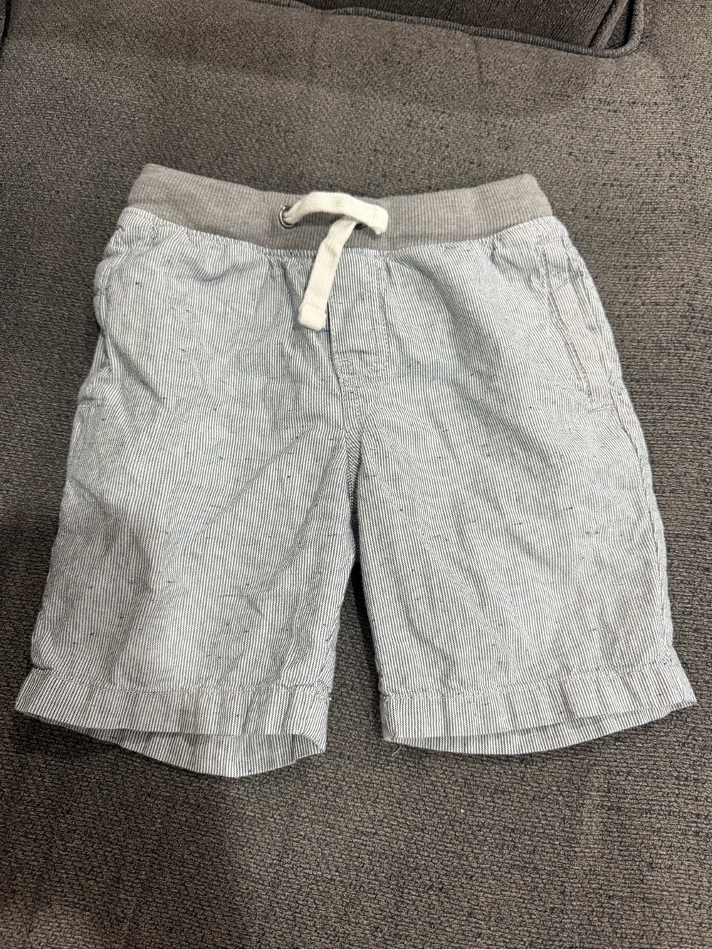 Cat & Jack Light Blue and White Pinstriped Drawstring Shorts